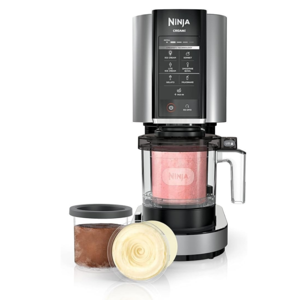 NinjaNC301C, Crème glacée à Creami, Gelato, Milkshake, Sorbet, Bol Smoothie et Crème glacée Lite, 7 Programmes one-Touch