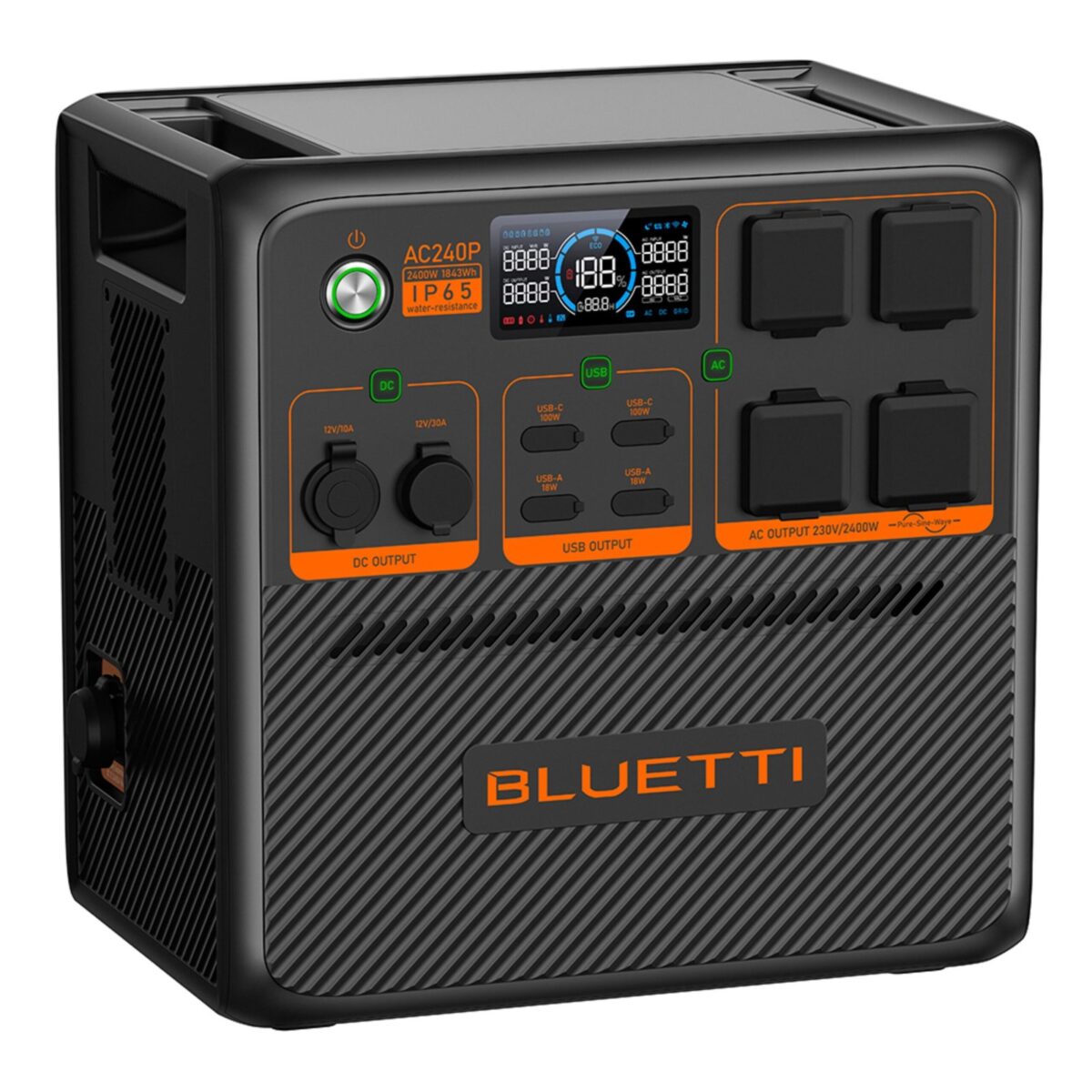 BLUETTI AC240P Portable Power Generator IP65 – 1843 Wh LiFePO4 Backup Battery, 4 AC Outputs, 2400 W (Peak 3600 W), Enhanced Models BLUETTI AC240 – Image 1