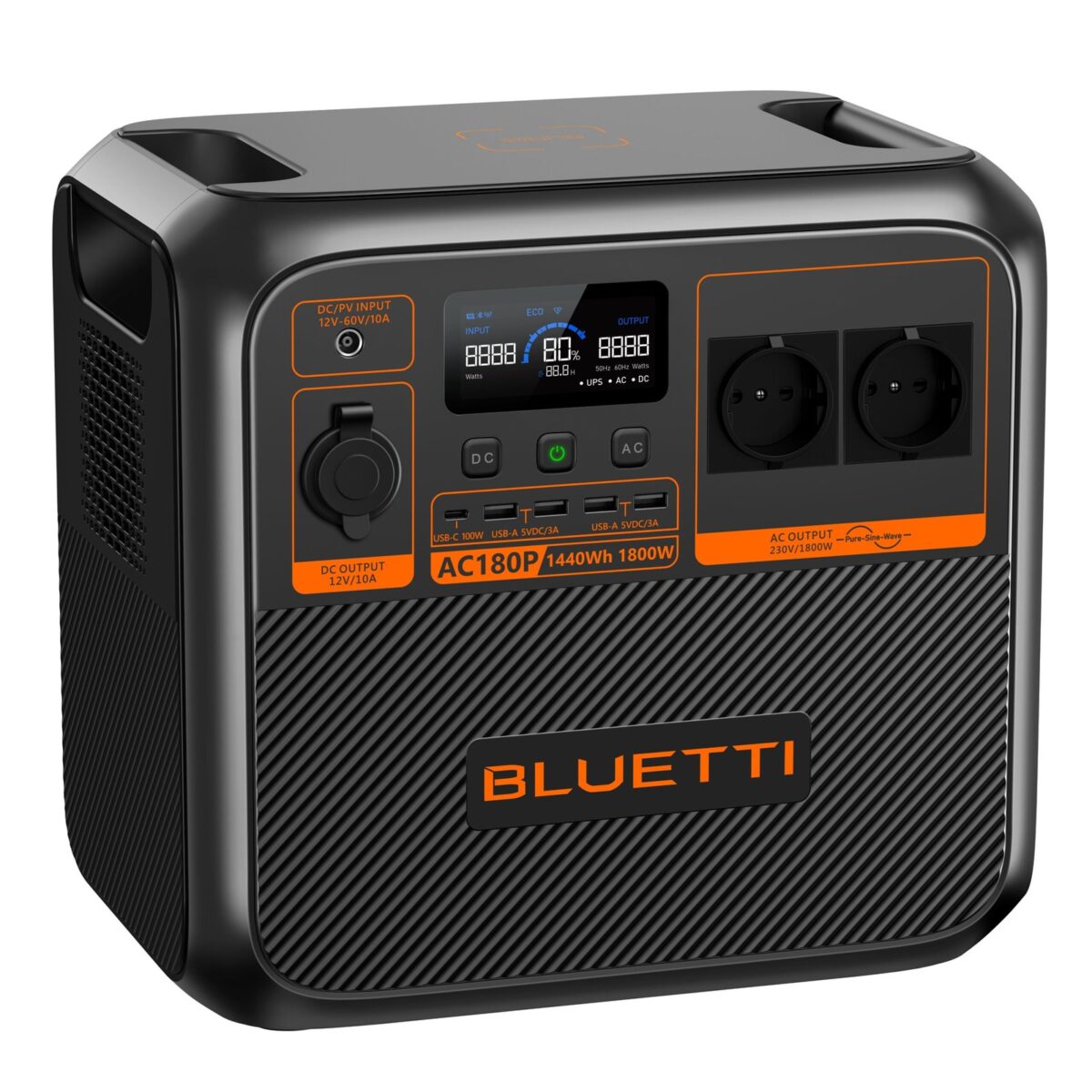 BLUETTI AC180P Portable Power Station – 1440 Wh Nomad Battery, 2 AC Solar Generators 1800 W (Max 2700 W), Improved CA180 – Image 3
