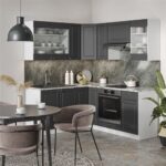 Vicco Fame-Line Corner Kitchen, Anthracite-Gold/White, 190 x 60 cm, Marble PT – Image 2