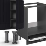 Vicco Fame-Line Corner Kitchen, Black/Anthracite Stripes, 257 x 60 cm, Anthracite PT – Image 3