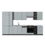 Vicco Fame-Line Kitchen, Light Grayish Blue/Anthracite, 355 cm, Marble PT – Image 4