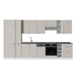 Vicco Fame-Line Kitchen, Beige Gray/White, 355 cm, Anthracite PT – Image 4
