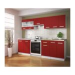 ULTRA Complete Kitchen with 240 cm Worktop – Matte Red