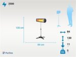 PURLINE HEATY EXC 25 Halogen Heater – 2500 W – Floor or Wall Mount – Indoor/Outdoor Use – Black – Image 4