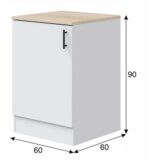 5-Piece Kitchen Set in Glossy White / Canadian Oak – PEGANE – Image 4